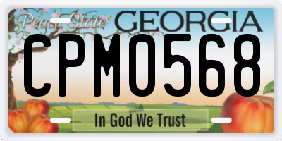 GA license plate CPM0568