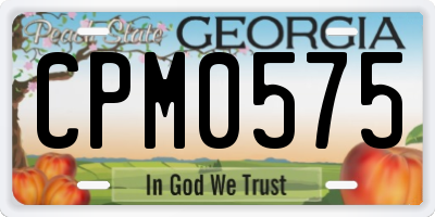 GA license plate CPM0575
