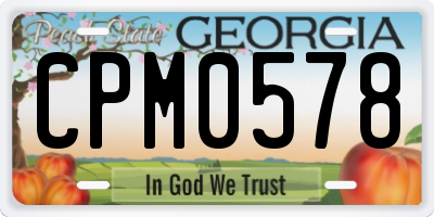 GA license plate CPM0578