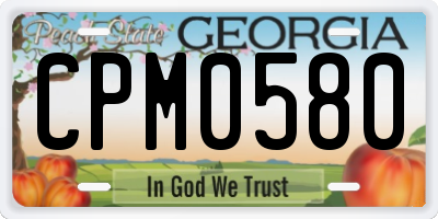 GA license plate CPM0580