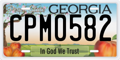 GA license plate CPM0582