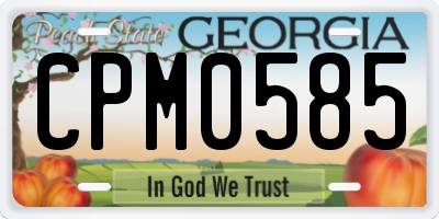 GA license plate CPM0585