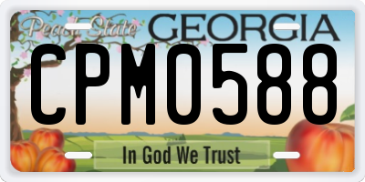 GA license plate CPM0588