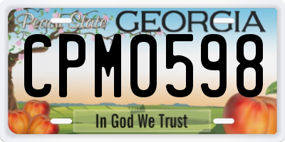 GA license plate CPM0598
