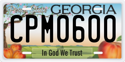 GA license plate CPM0600