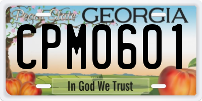 GA license plate CPM0601