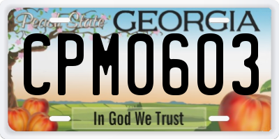 GA license plate CPM0603