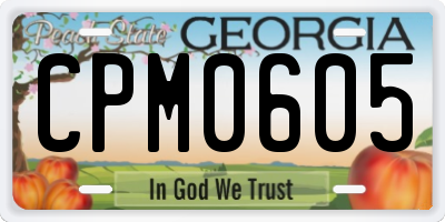 GA license plate CPM0605