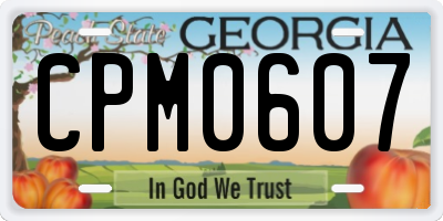 GA license plate CPM0607