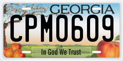 GA license plate CPM0609