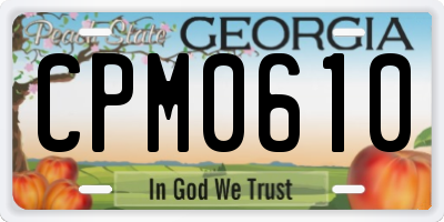 GA license plate CPM0610