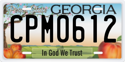 GA license plate CPM0612