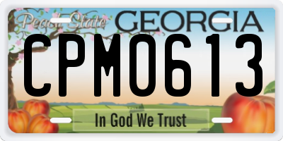 GA license plate CPM0613