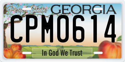 GA license plate CPM0614