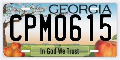 GA license plate CPM0615