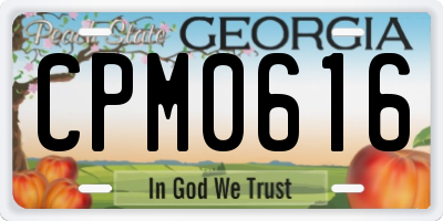 GA license plate CPM0616