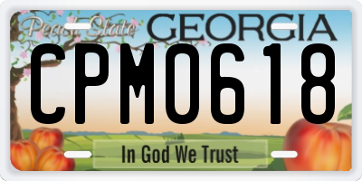 GA license plate CPM0618
