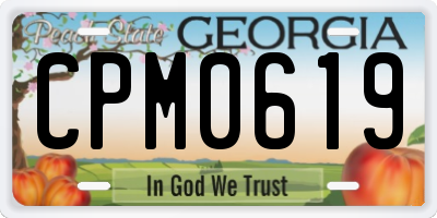 GA license plate CPM0619