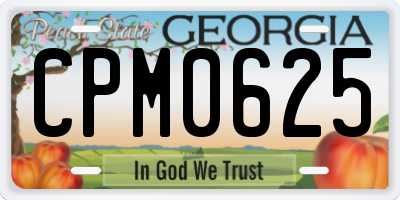 GA license plate CPM0625