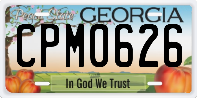 GA license plate CPM0626