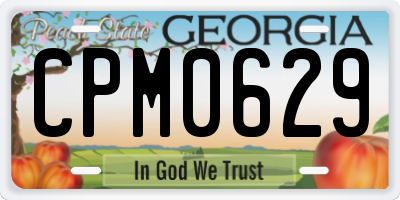 GA license plate CPM0629
