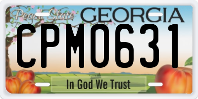 GA license plate CPM0631
