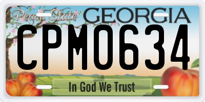 GA license plate CPM0634