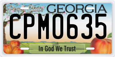 GA license plate CPM0635