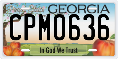 GA license plate CPM0636
