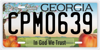 GA license plate CPM0639