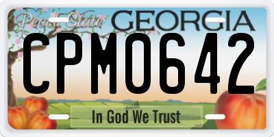 GA license plate CPM0642