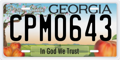 GA license plate CPM0643