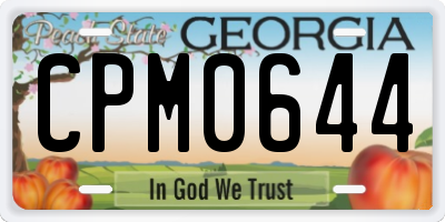 GA license plate CPM0644