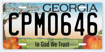 GA license plate CPM0646