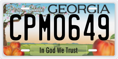 GA license plate CPM0649