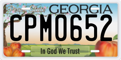 GA license plate CPM0652
