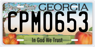 GA license plate CPM0653
