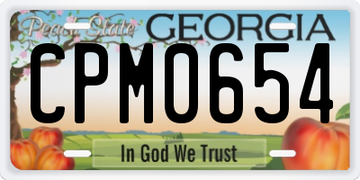 GA license plate CPM0654