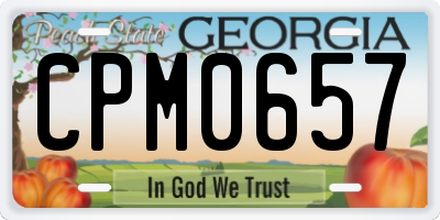 GA license plate CPM0657
