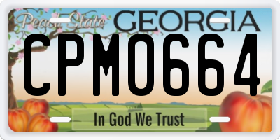 GA license plate CPM0664