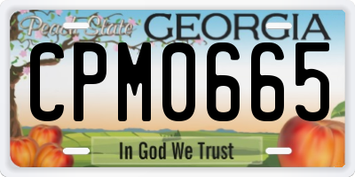 GA license plate CPM0665
