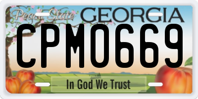 GA license plate CPM0669