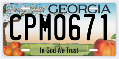 GA license plate CPM0671