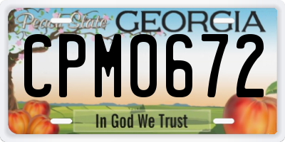 GA license plate CPM0672