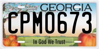 GA license plate CPM0673