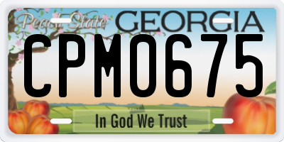 GA license plate CPM0675