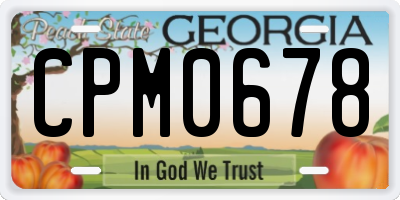 GA license plate CPM0678
