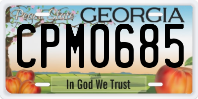 GA license plate CPM0685