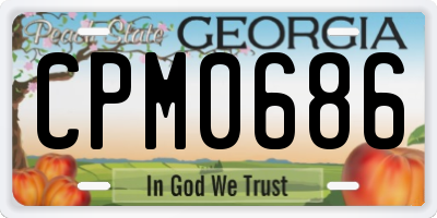 GA license plate CPM0686