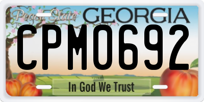 GA license plate CPM0692